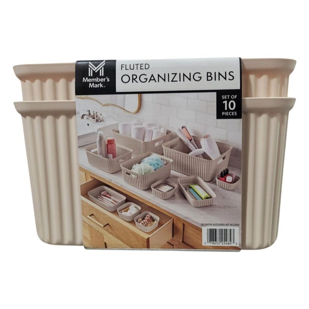 Member's Mark 10-piece Organizing Bin Set Multiple Colors - Almond